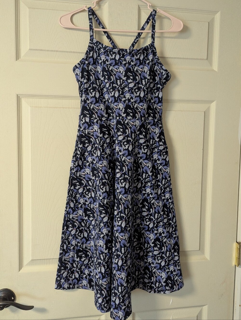 NWOT! Pact Organic Fit And Flare Spaghetti Strap Racerback Midi Dress High Neck